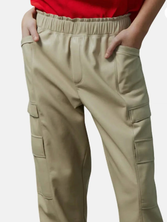 Malo Vegan Leather Jogger in Desert-XS