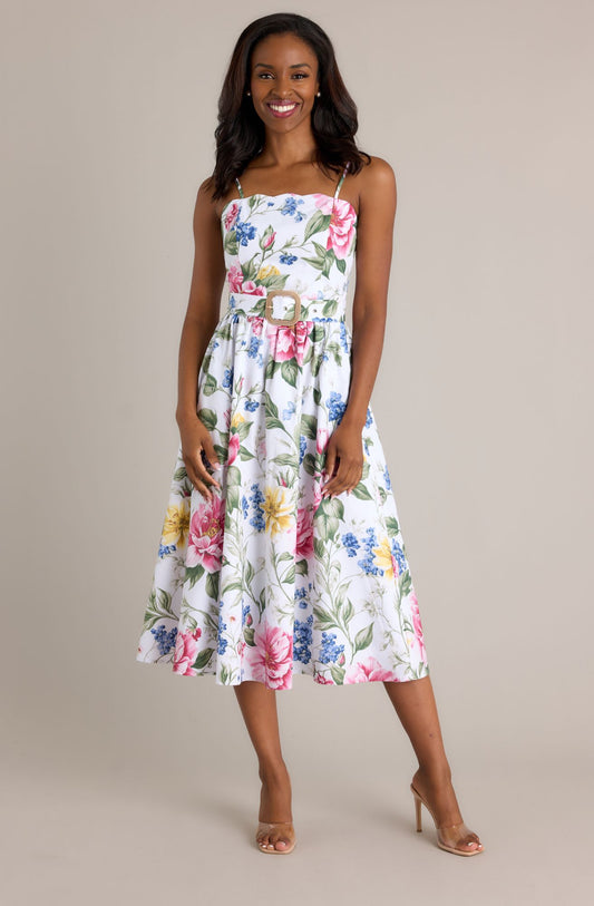 Colette Belted Midi Dress-XS