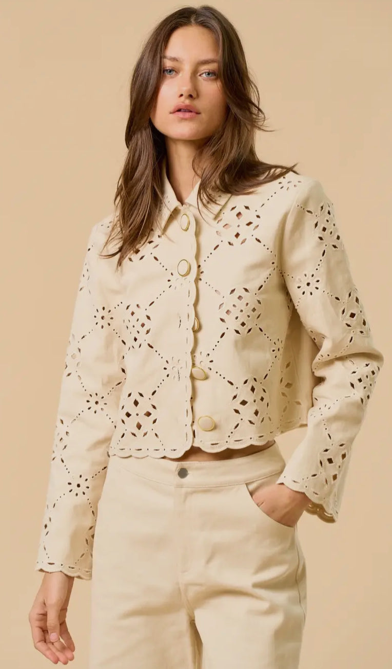 Motif Jacket in Cream