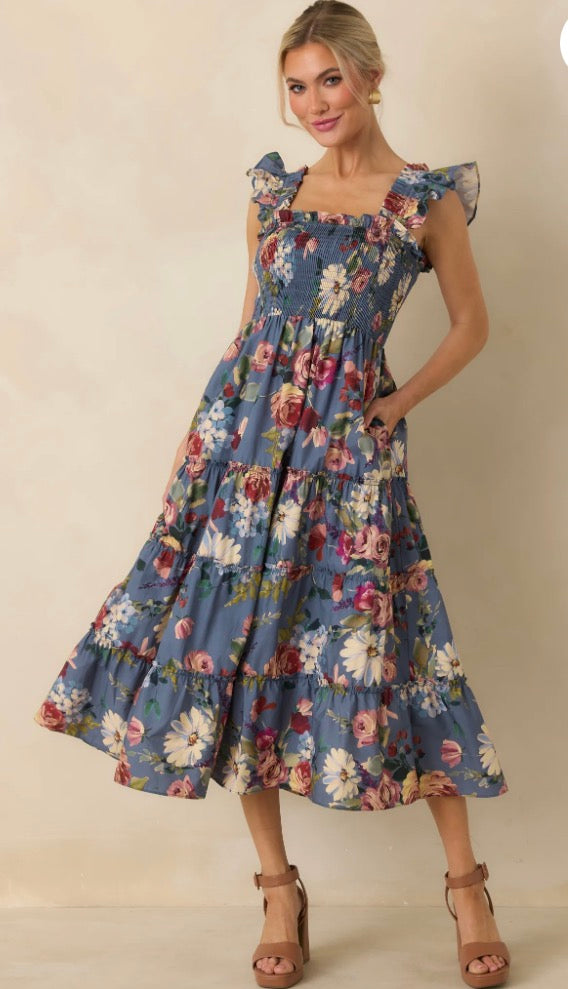 Felicity Smocked Midi Dress