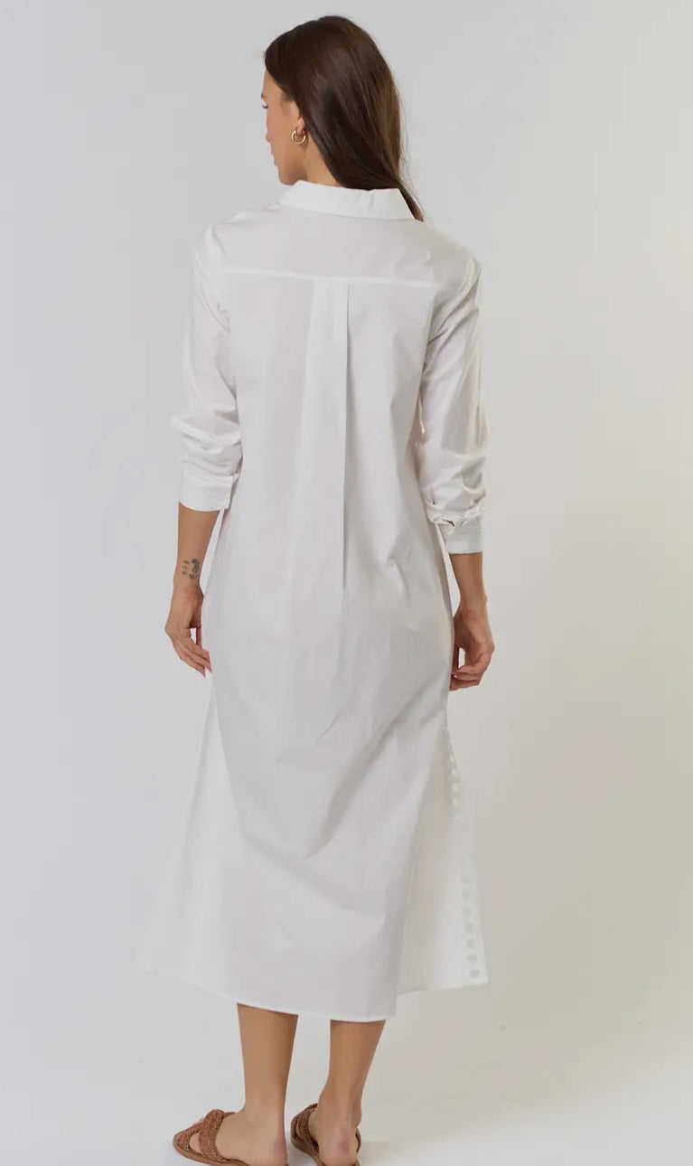 Collared White Midi Dress