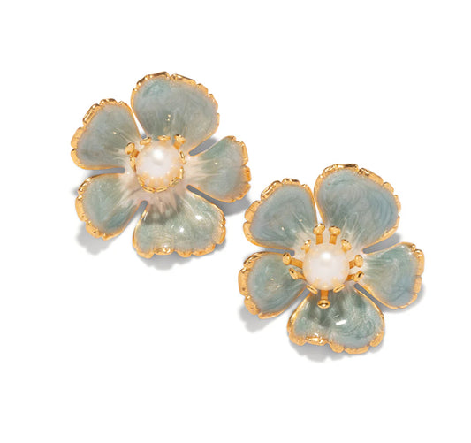 Handpainted Flower Stud