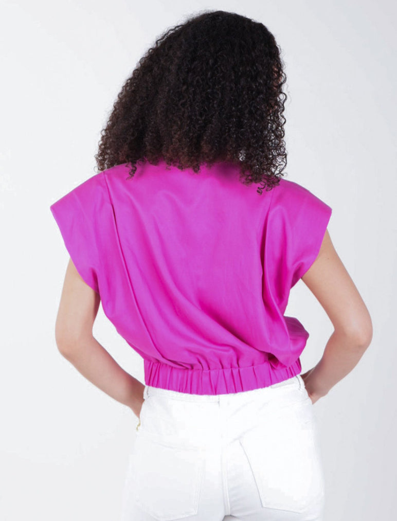 Evie Silk Top Raspberry Rose-XXS