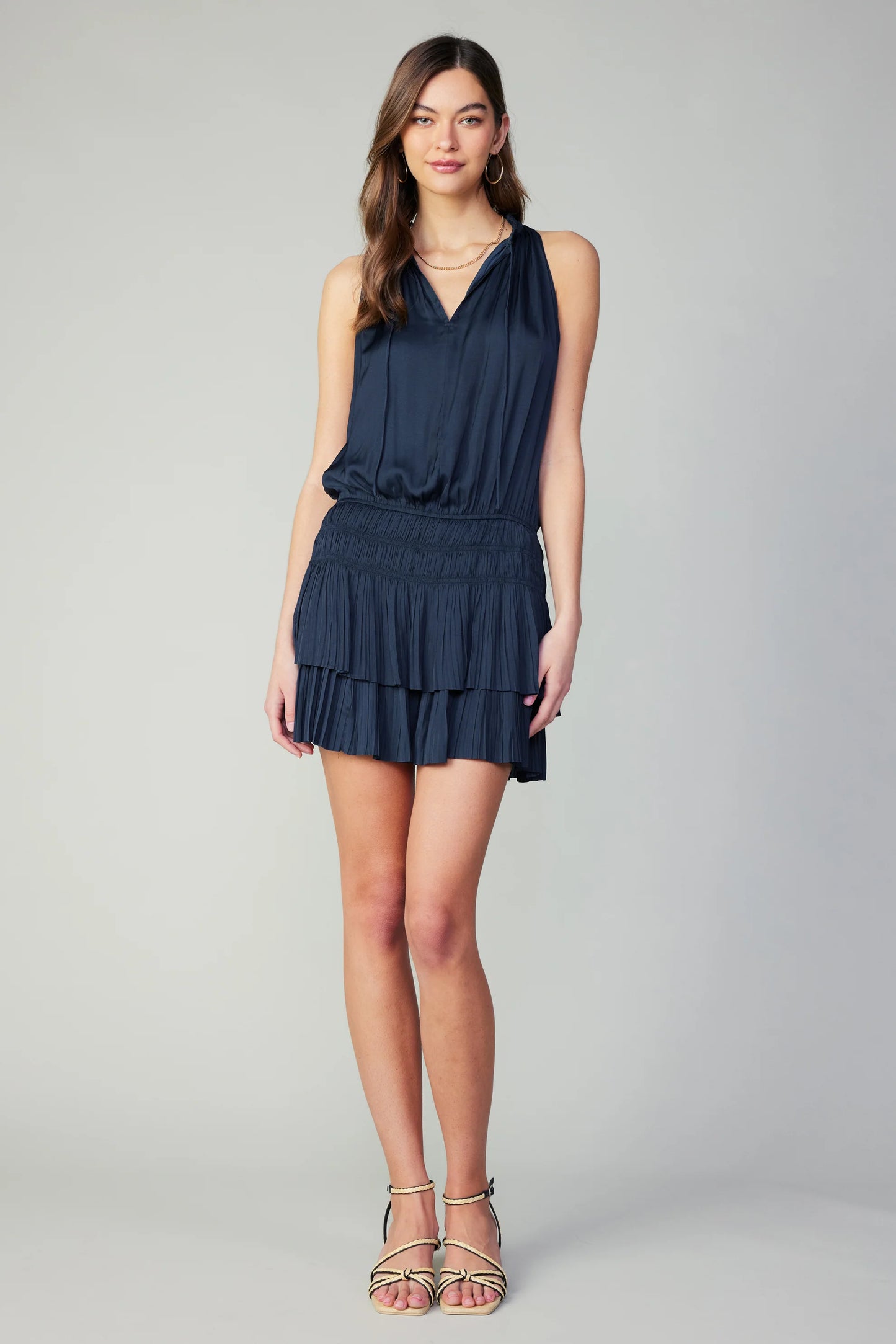 Cara Pleated Mini Dress