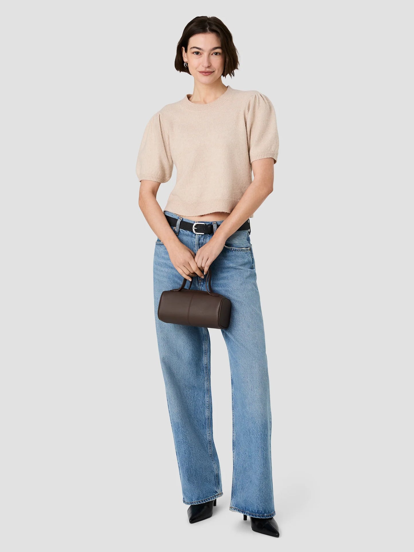 Yulia Knit Puff Sleeve Sweater