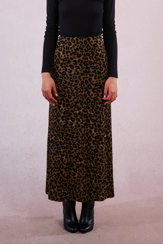 Leopard Midi Skirt-XS