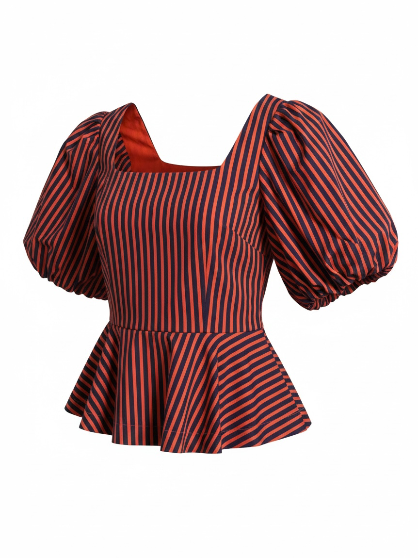 Striped Peplum Top