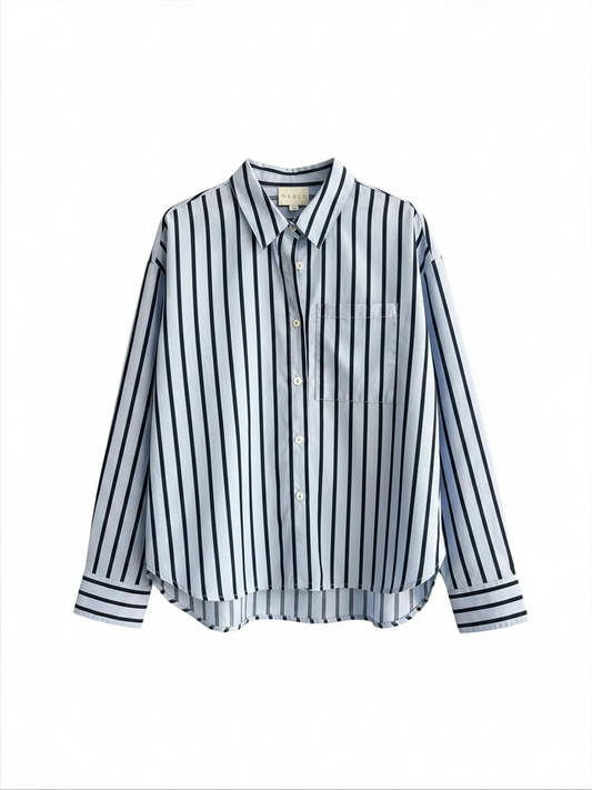 Striped Long Sleeve Shirt and Skort Set