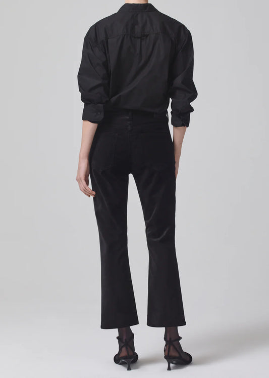 Isola Cropped Boot Cut in Black Velvet