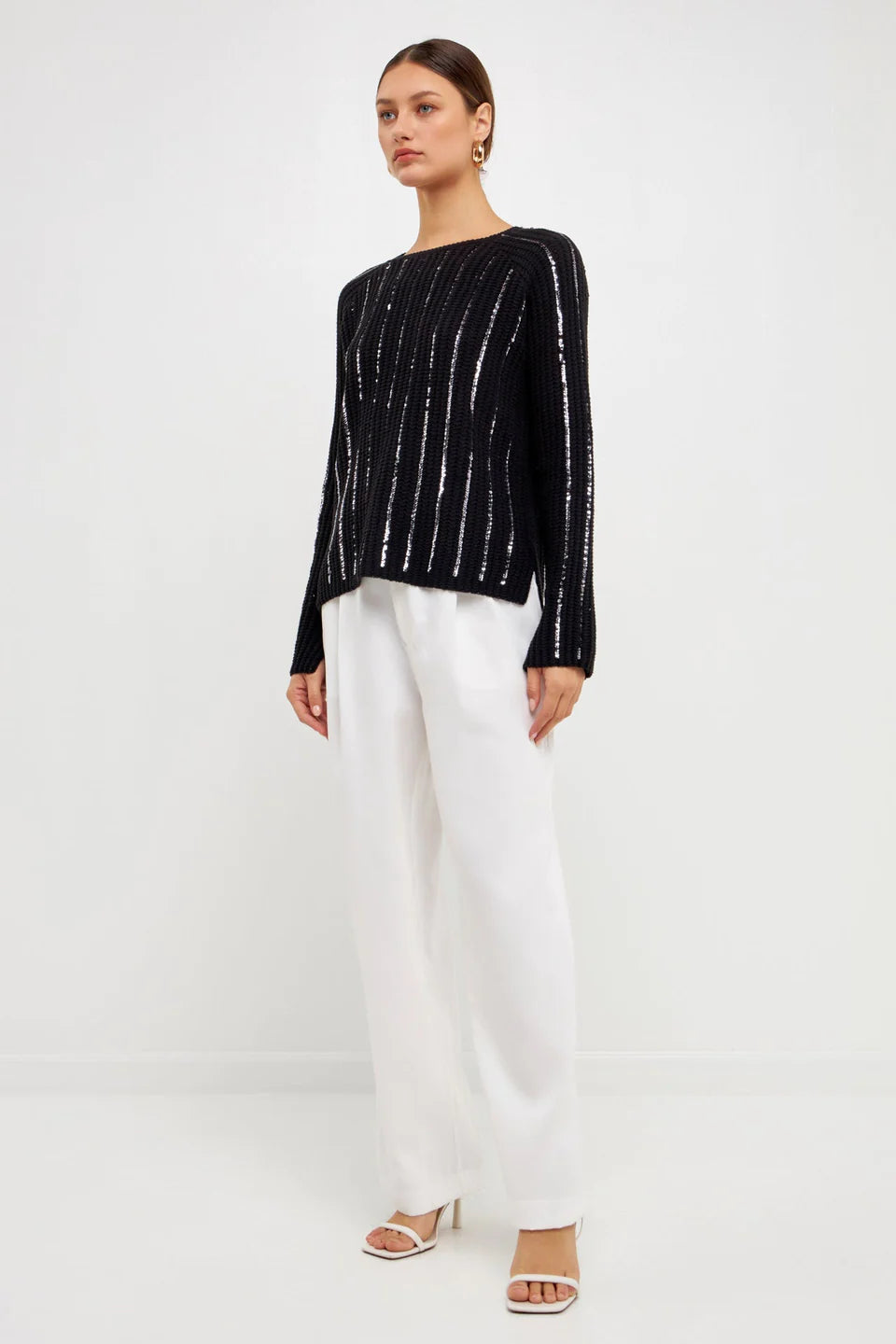 Sequins Black Detail Sweater