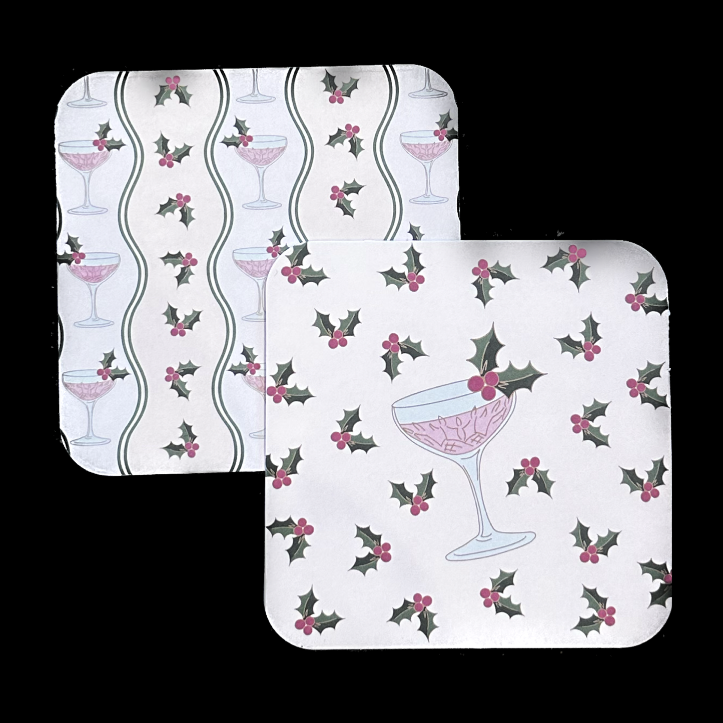 Holly Jolly Double Sided Coasters