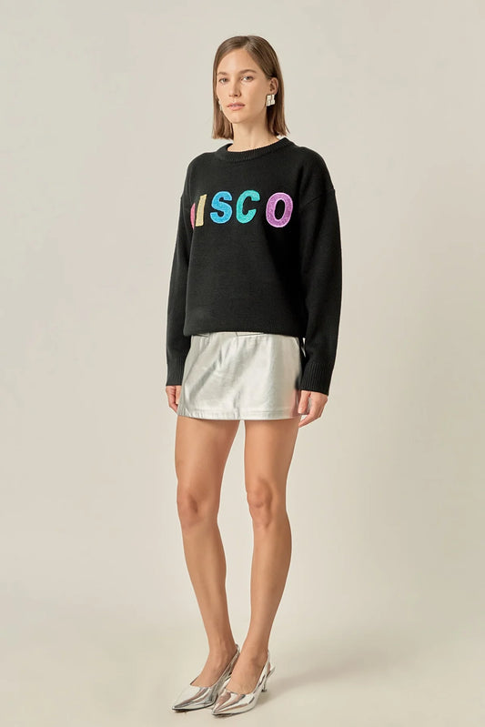 Metallic Silver Skort