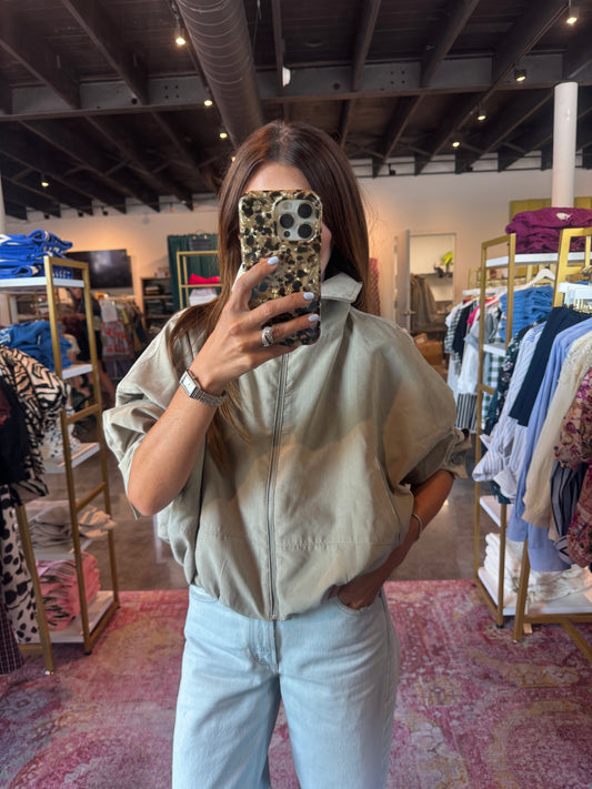 Bubble Hem Bomber Jacket
