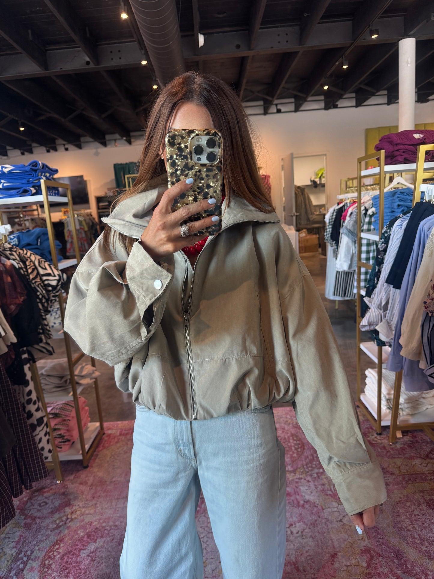 Bubble Hem Bomber Jacket