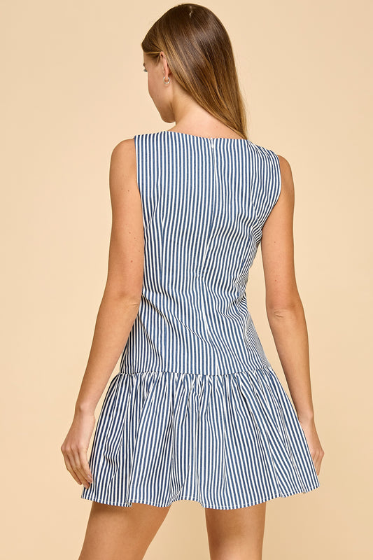 Boatneck Drop Waist Dress
