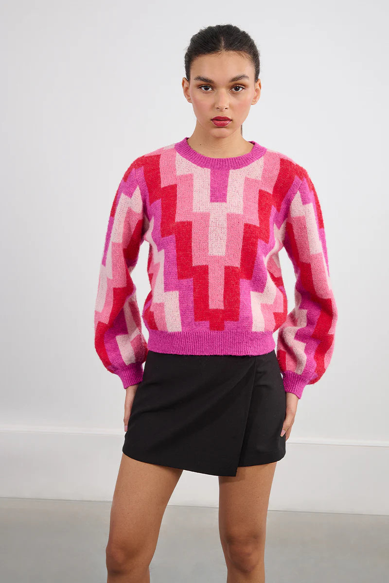 Geometric Sweater Top