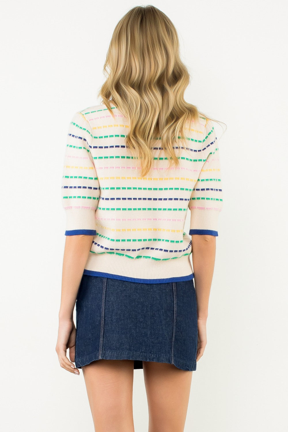 Striped Knit Sweater Top