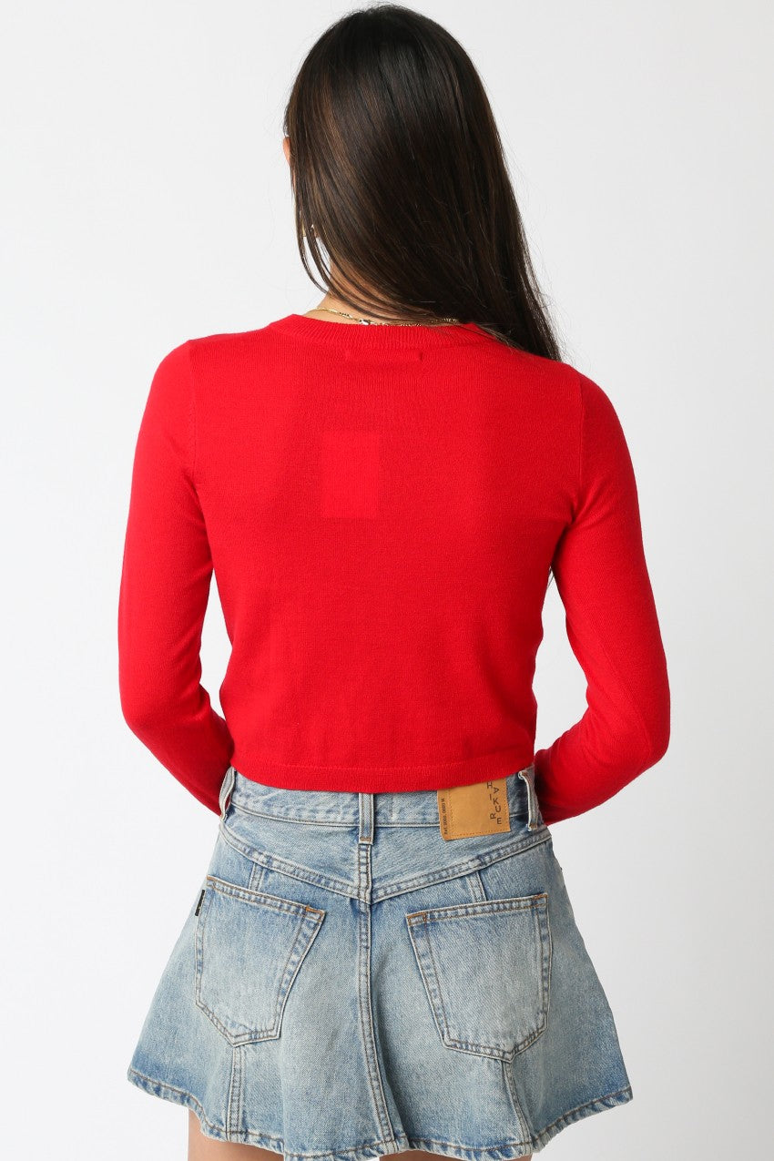 Gianna Knit Sweater in Red