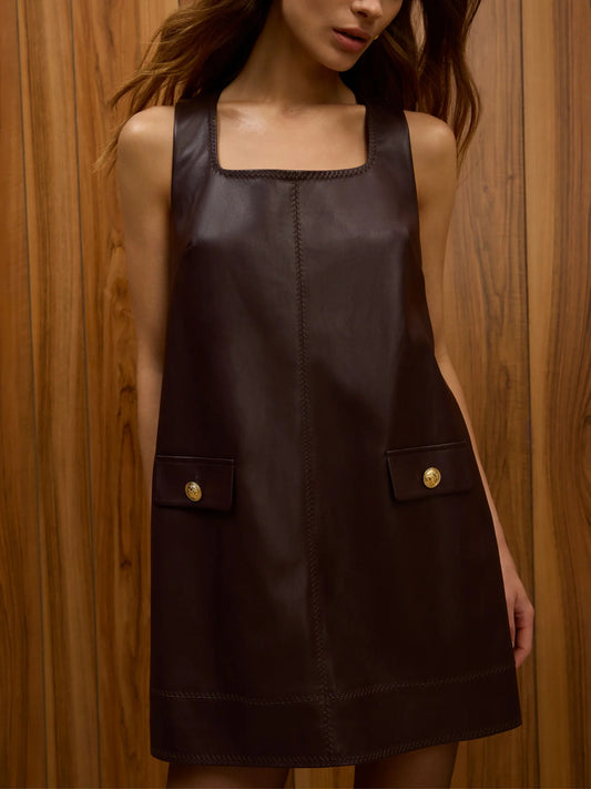 Madeline Faux Leather Mini Dress