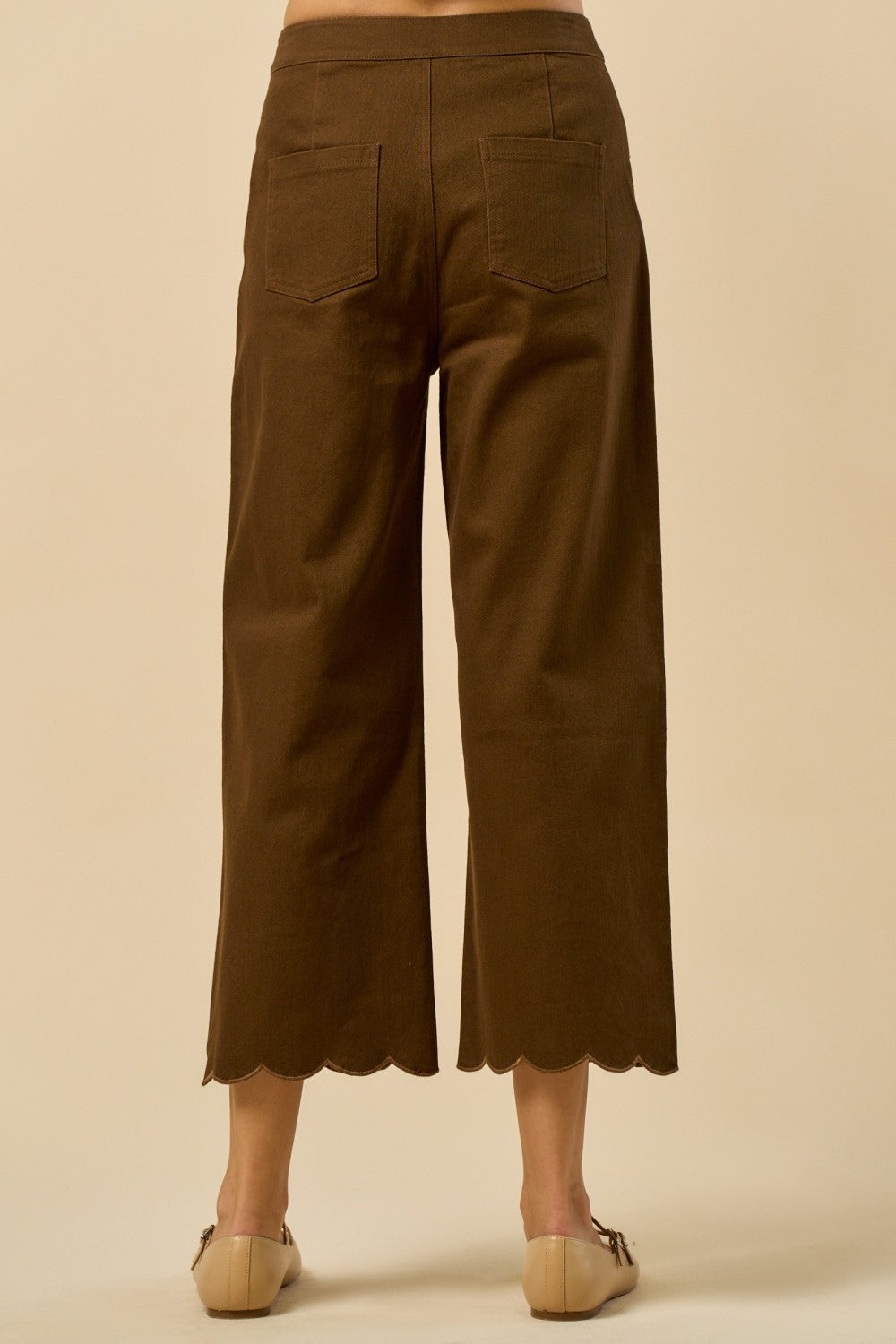Scalloped Embroidered Pants