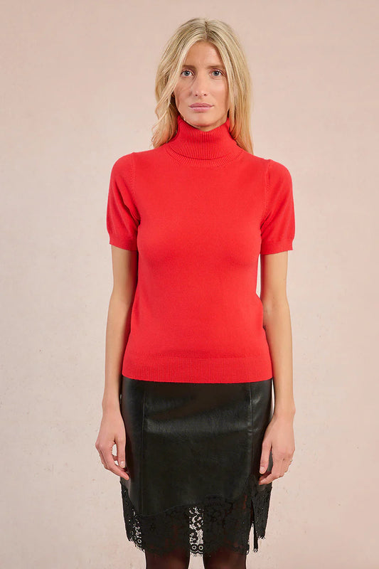 Red short sleeve turtleneck