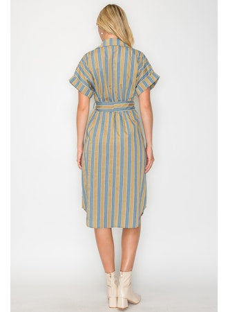 Hazel Fall Stripe Midi Dress