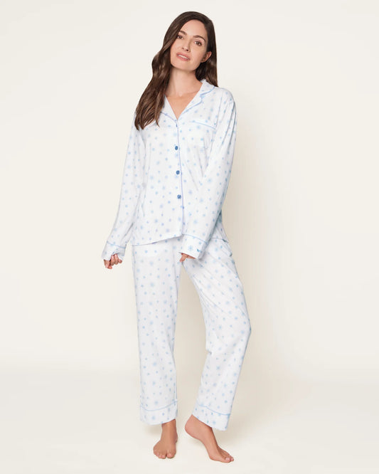 Pima Pajama Pant Set Periwinkle Wonderland