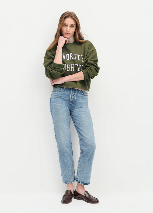 Favorite Daughter Cropped Collegiate Sweatshirt Smoketree