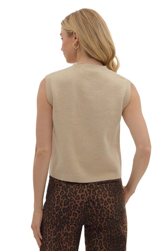 Button Up Sleeveless Sweater
