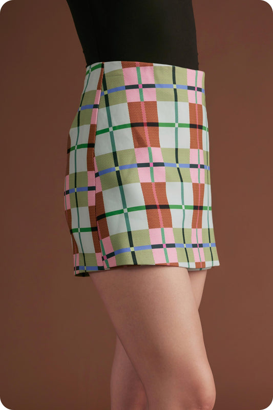 Plaid Multicolor Skort