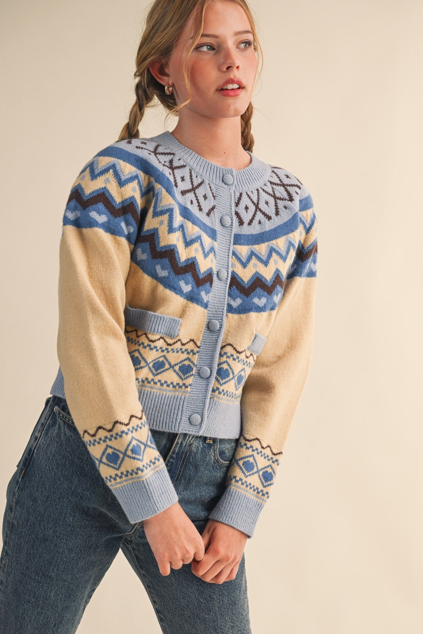 Fairisle Blue Cardigan