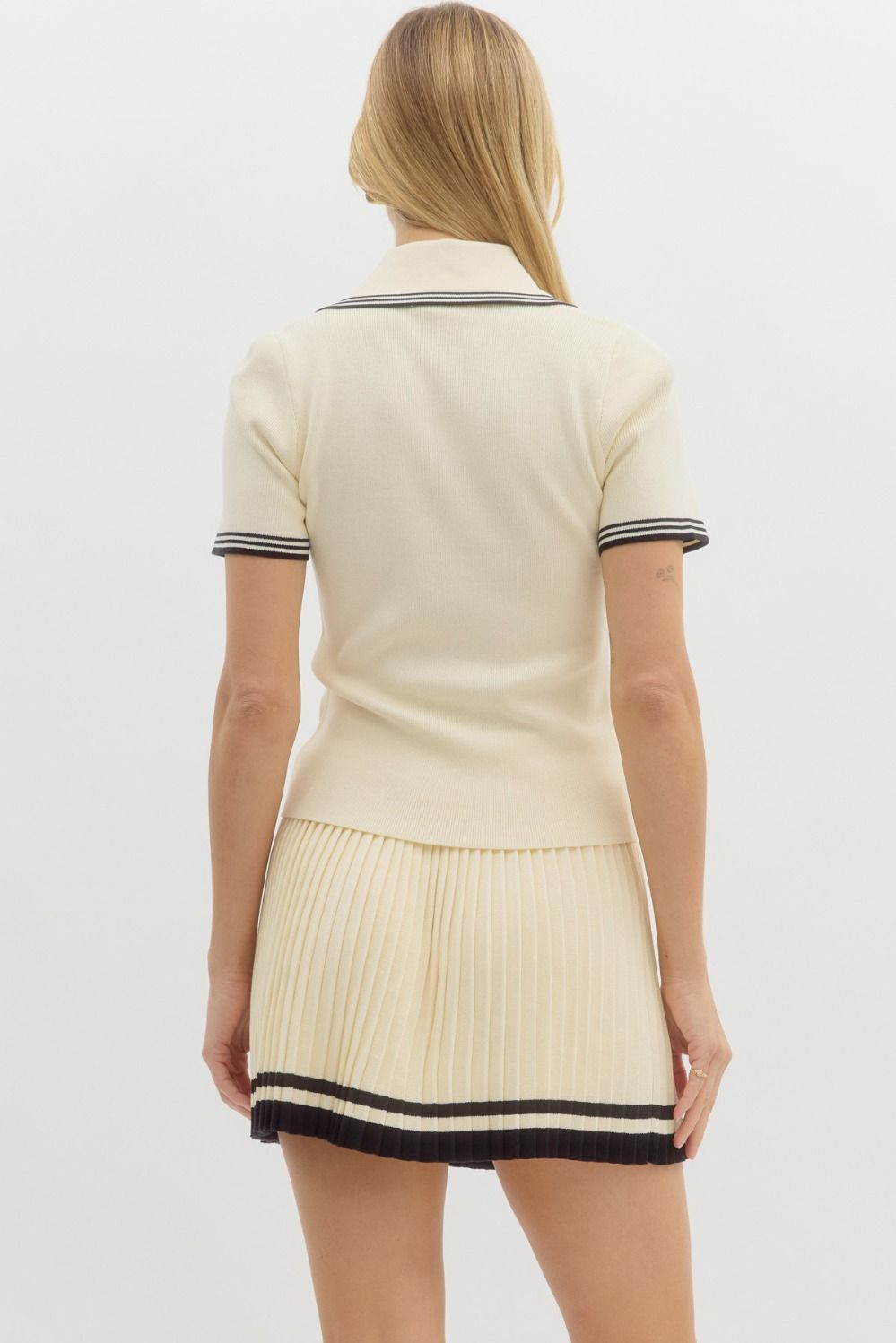 Short Sleeve Polo Sweater