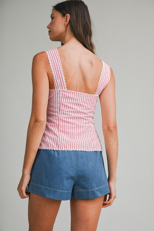 Pin Stripe Sleeveless Top
