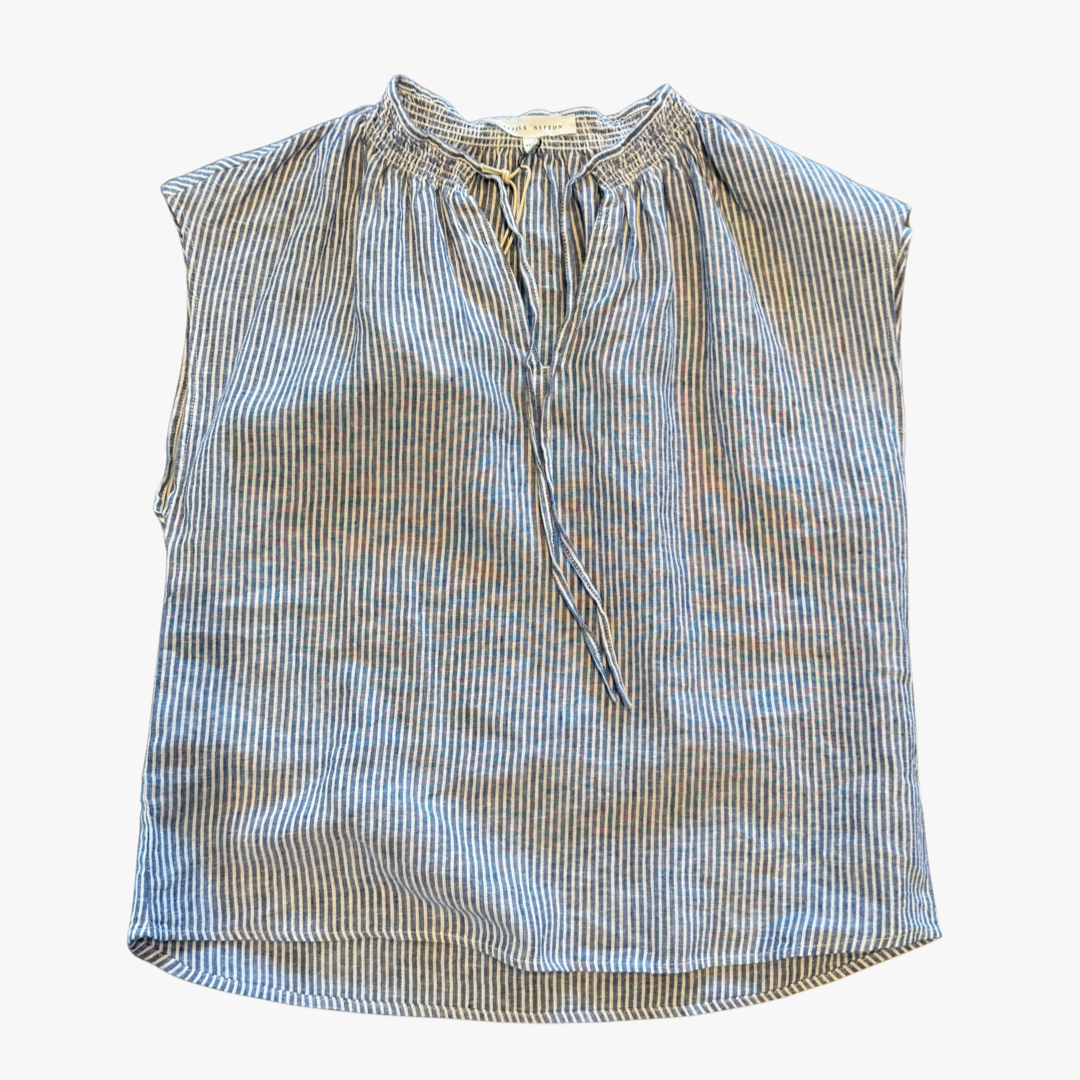 Navy Stripe Karmella Blouse-XS
