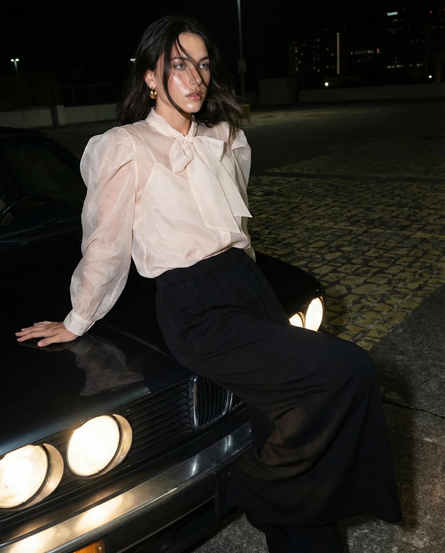 French Bow Blouse-XS