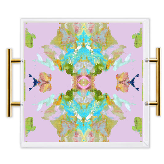 Laura Park Stained Glass Lavendar Large Tray