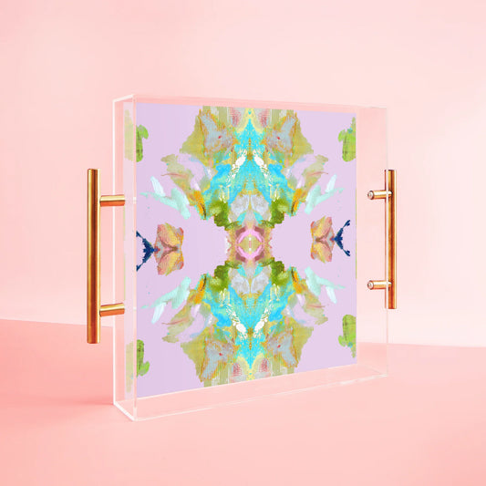 Laura Park Stained Glass Lavendar Large Tray