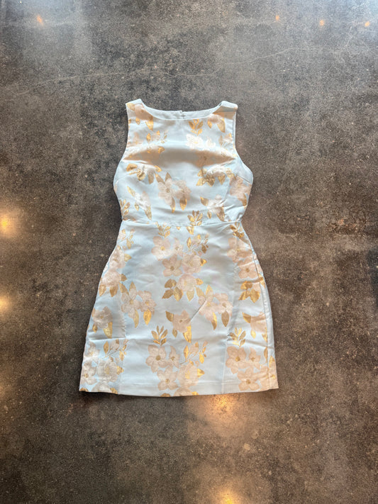 Blue & Gold Mini Dress