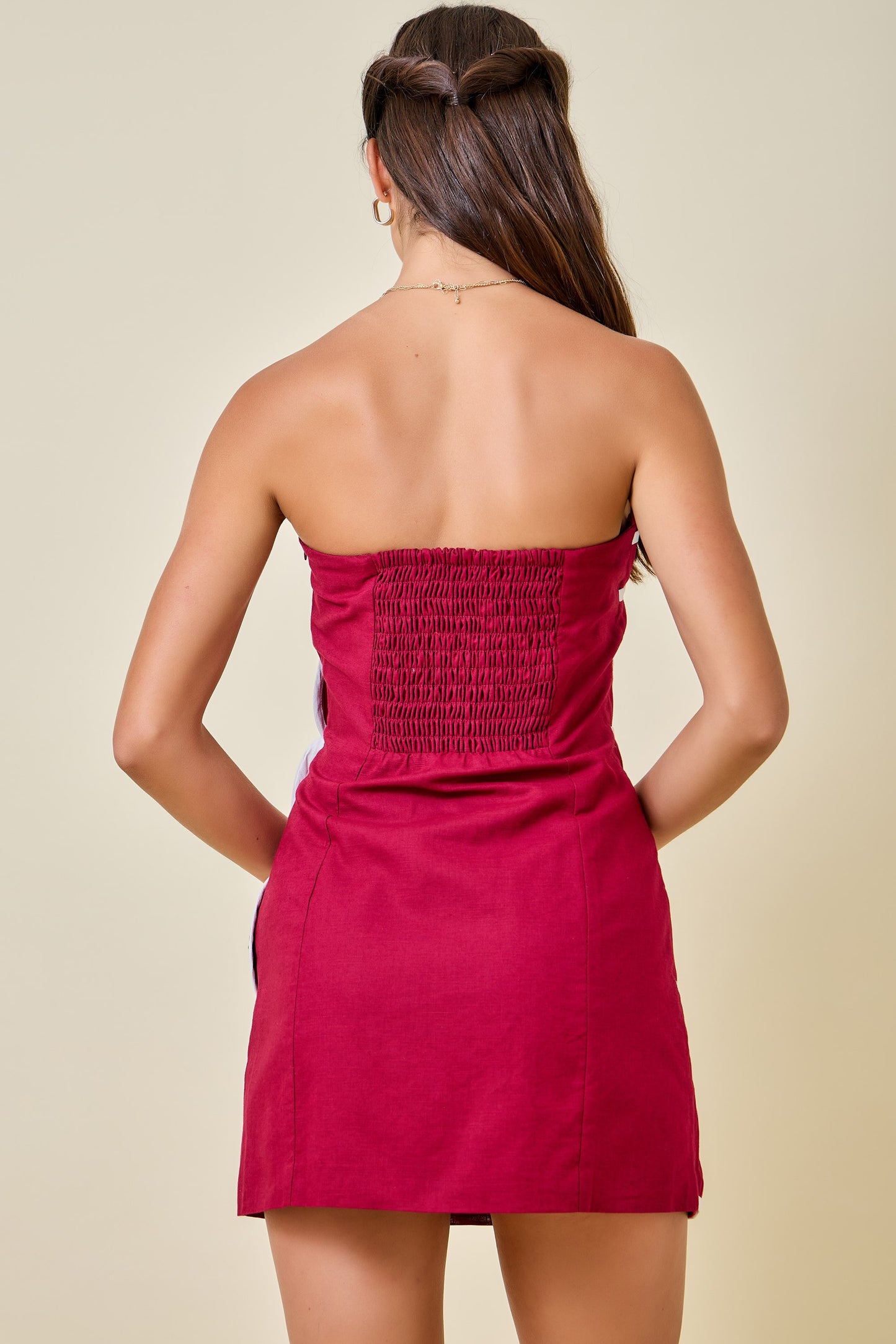 Strapless Scallop Mini Dress