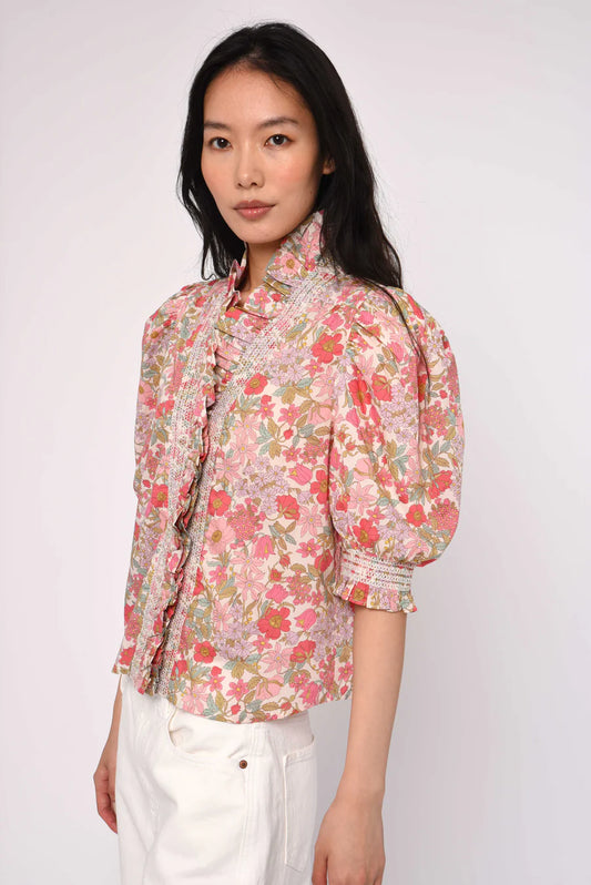 Zinny Floral Smocked Top