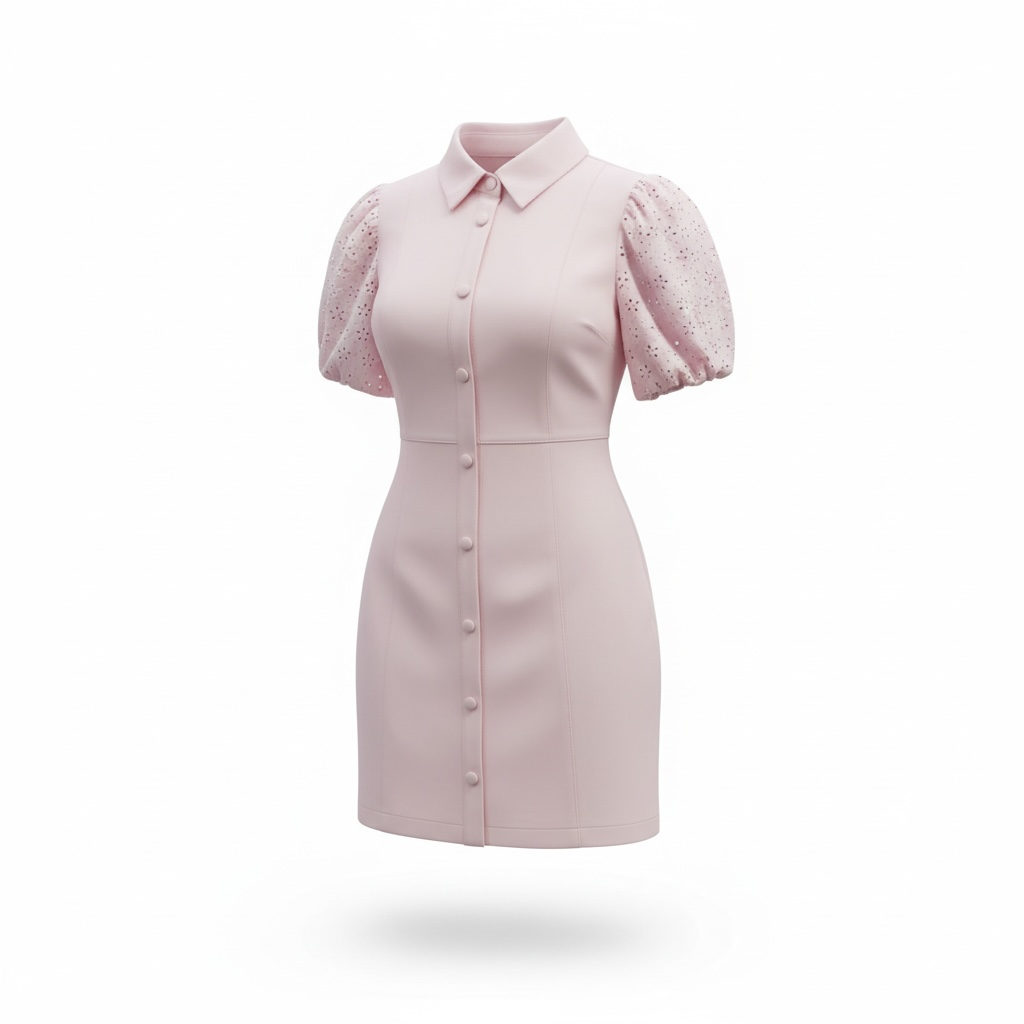 Faux Suede Eyelit Dress