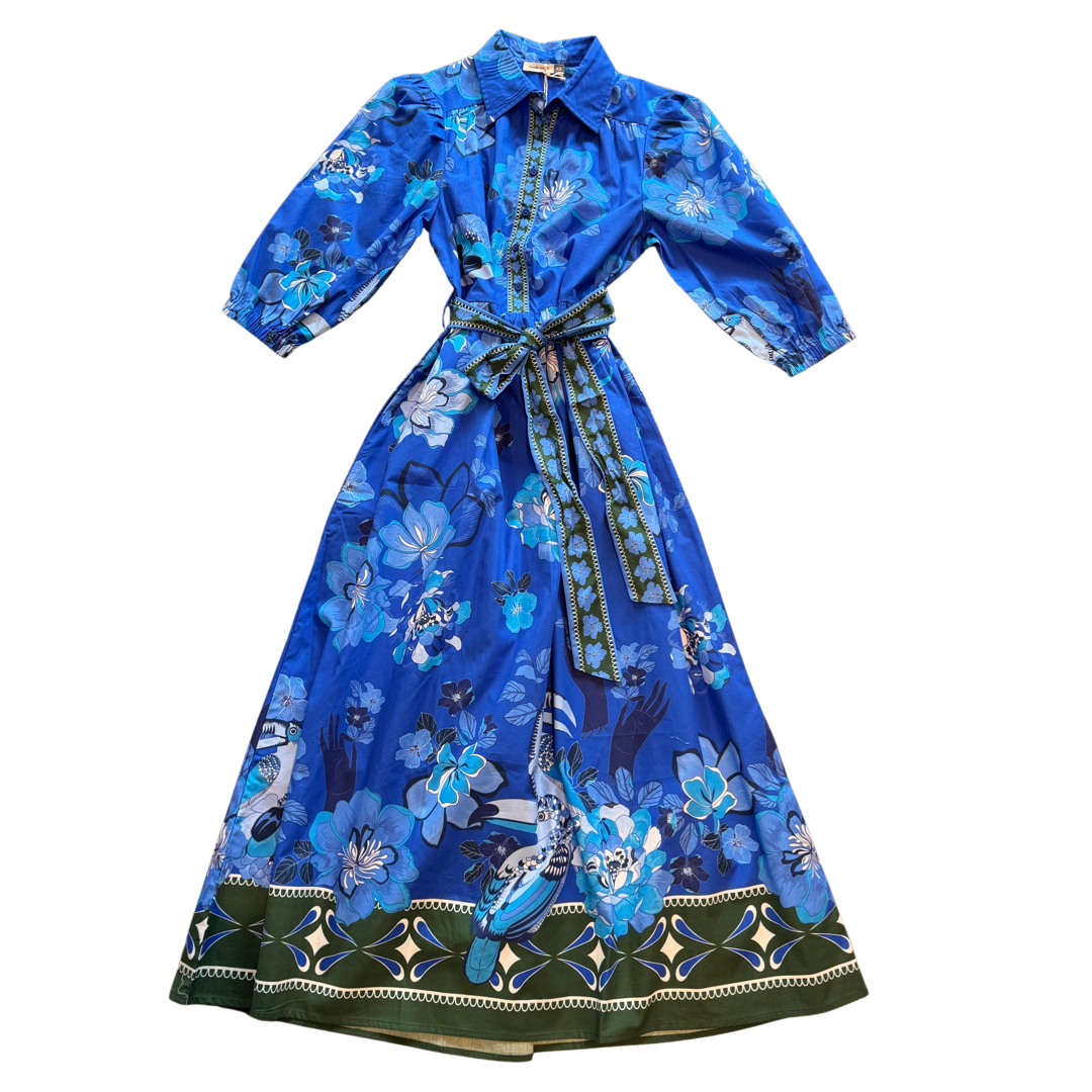 Remi Midi Dress in Sapphire Floral