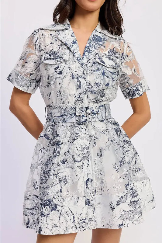 Cyrus Floral Belted Dress