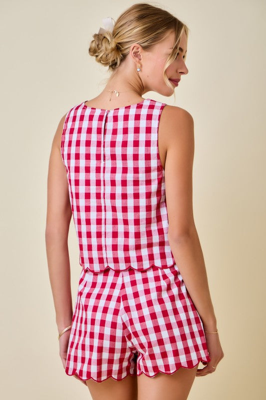 Gingham Gameday Top