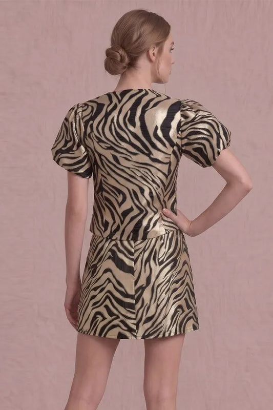 Tiger Jacquard Mini Skirt