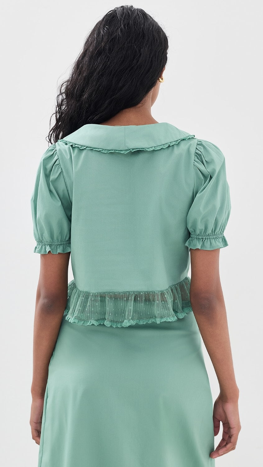 Collette Top Babydoll Top in Eucalyptus
