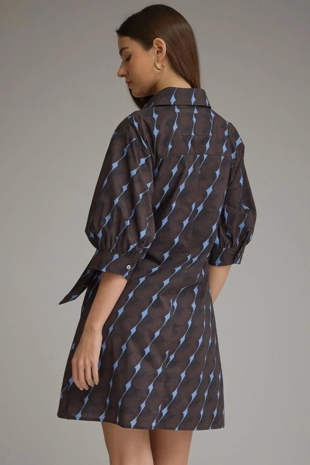 Tie Waist Patterned Mini Dress