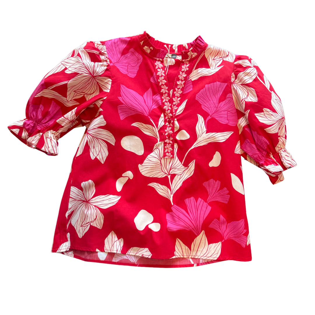 Amy Top in Chilli Floral