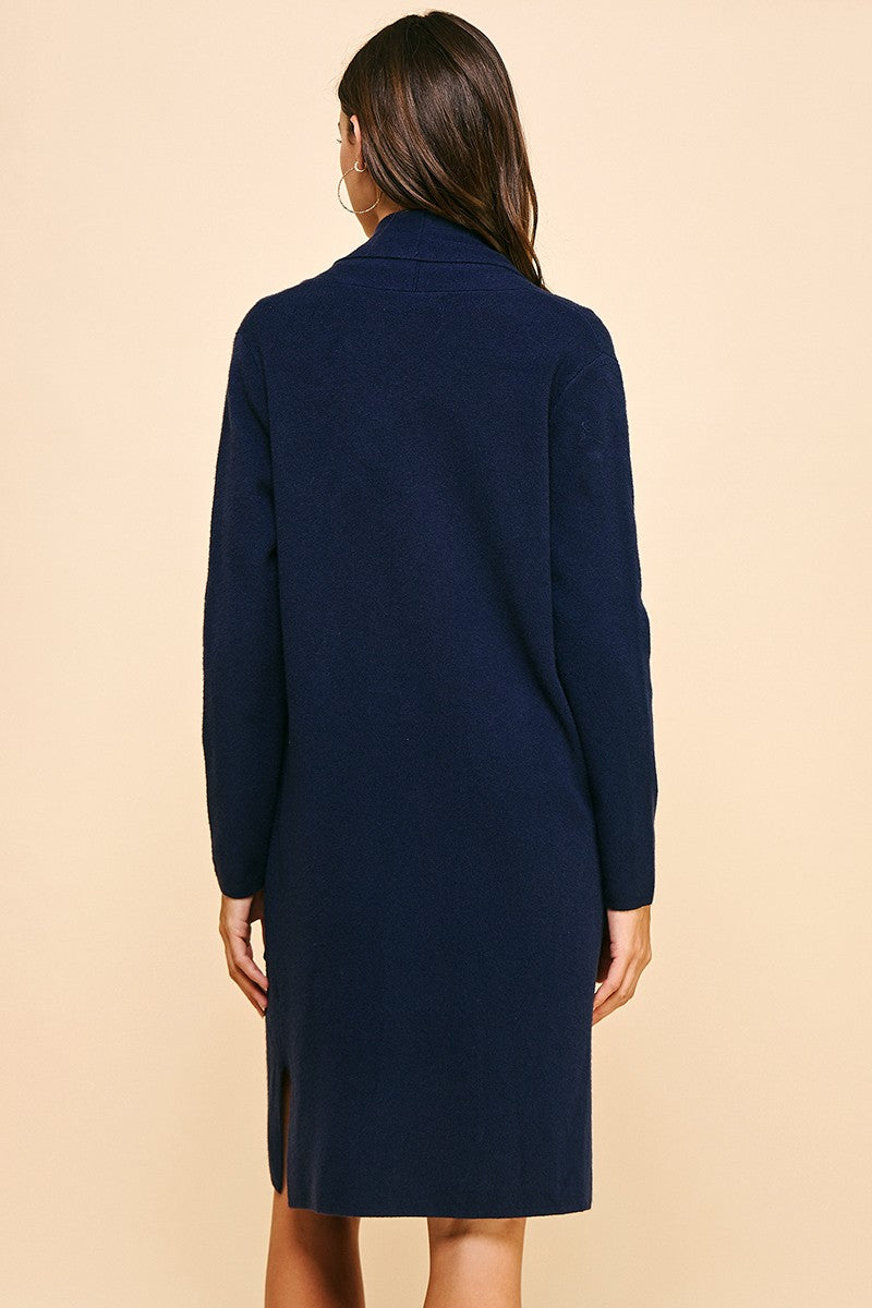 Navy Open Knit Cardigan