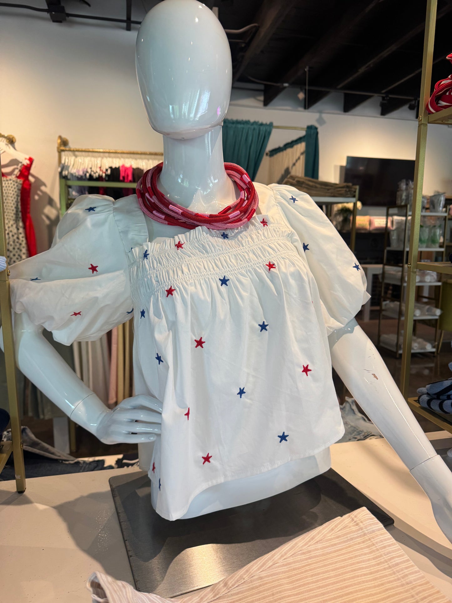 Star Poplin Top